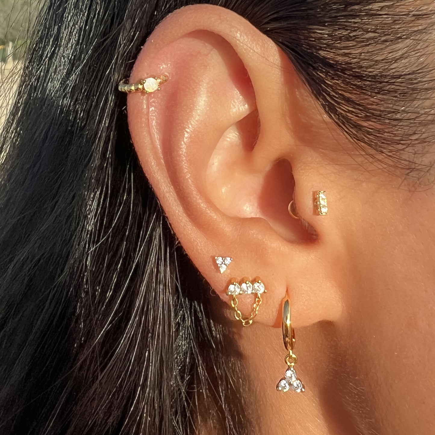 ELLA FLAT BACK EARRING | GOLD