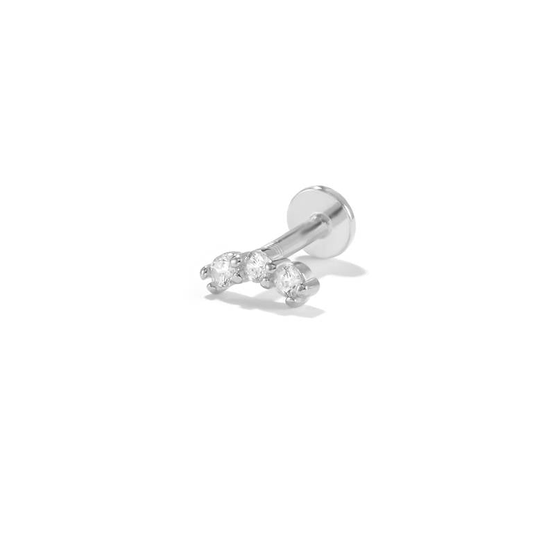 LUNA FLAT BACK EARRING | SILVER