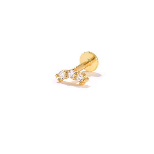 LUNA FLAT BACK EARRING | GOLD